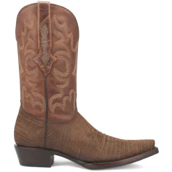 Duke Embroidered Lizard Print Snip Toe Pull On Cowboy Boots