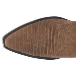 Duke Embroidered Lizard Print Snip Toe Pull On Cowboy Boots