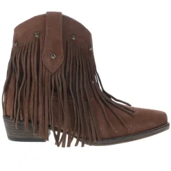 Dusty Fringe Studded Snip Toe Cowboy Booties