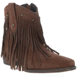 Dusty Fringe Studded Snip Toe Cowboy Booties
