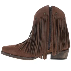 Dusty Fringe Studded Snip Toe Cowboy Booties