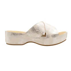 Edith Metallic Platform Slide Sandals