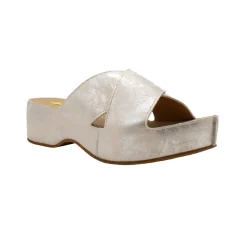 Edith Metallic Platform Slide Sandals