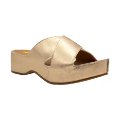 Edith Metallic Platform Slide Sandals
