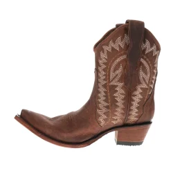 Embroidered Ankle Snip Toe Pull On Cowboy Booties
