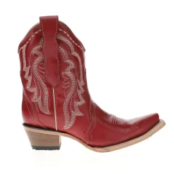 Embroidered Ankle Snip Toe Pull On Cowboy Booties