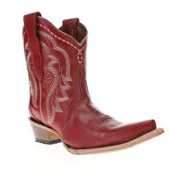 Embroidered Ankle Snip Toe Pull On Cowboy Booties