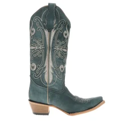 Embroidered Snip Toe Pull On Cowboy Boots