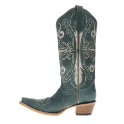 Embroidered Snip Toe Pull On Cowboy Boots