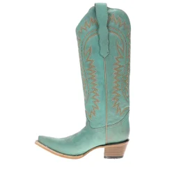 Embroidered Snip Toe Pull On Cowboy Boots