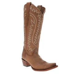 Embroidered Snip Toe Pull On Cowboy Boots