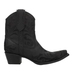 Embroidered Snip Toe Zippered Cowboy Booties