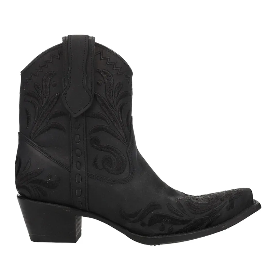 Embroidered Snip Toe Zippered Cowboy Booties