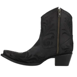Embroidered Snip Toe Zippered Cowboy Booties