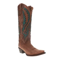 Embroidered Tooled Inlay Snip Toe Cowboy Boots