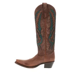 Embroidered Tooled Inlay Snip Toe Cowboy Boots