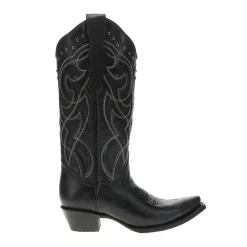 Embroidered Tooled Inlay Snip Toe Cowboy Boots