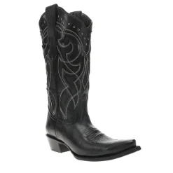 Embroidered Tooled Inlay Snip Toe Cowboy Boots