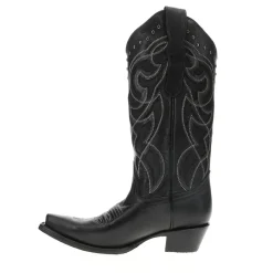 Embroidered Tooled Inlay Snip Toe Cowboy Boots