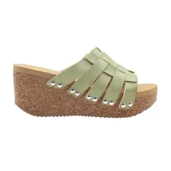 Enoki Studded Slide Wedge Sandals