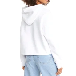 Essentials Cropped Metallic Logo Pullover Hoodie