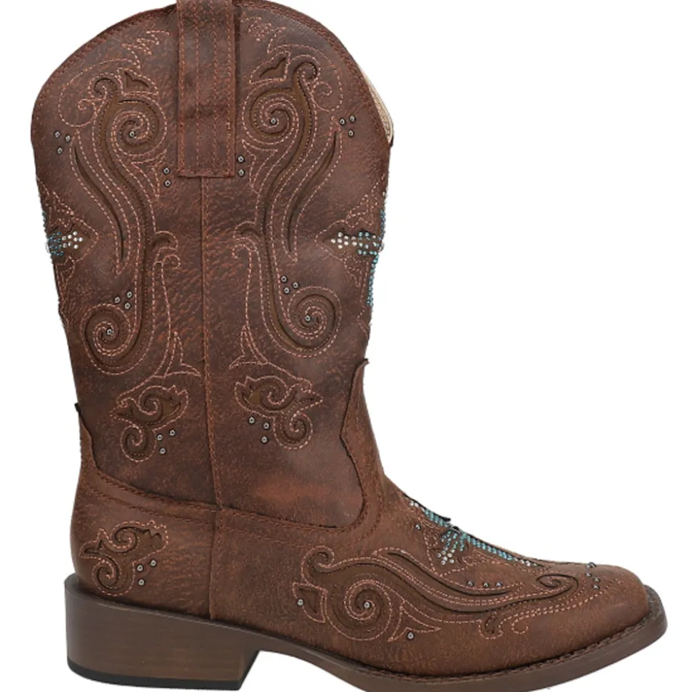 Faith Rhinestone Square Toe Cowboy Boots