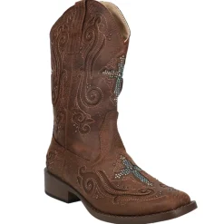 Faith Rhinestone Square Toe Cowboy Boots