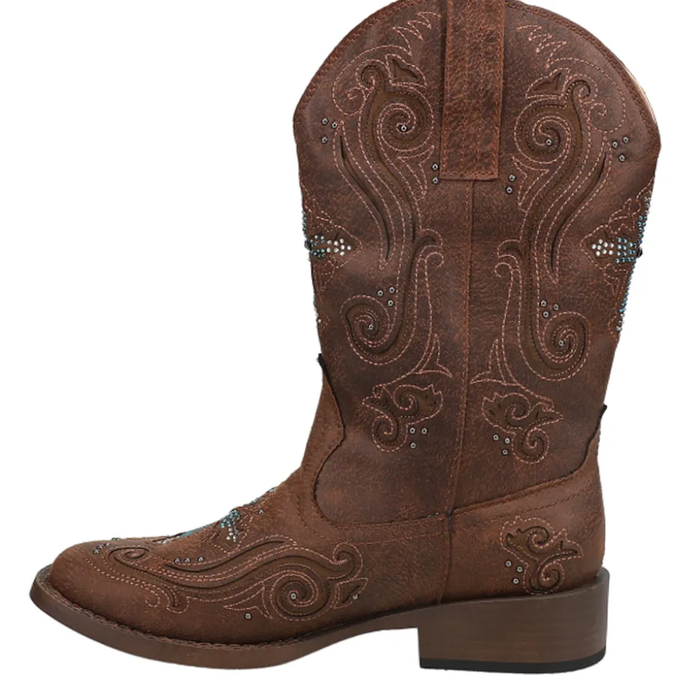 Faith Rhinestone Square Toe Cowboy Boots