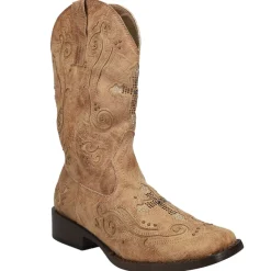 Faith Rhinestone Square Toe Cowboy Boots
