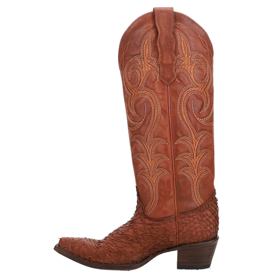 Fish Embroidered Snip Toe Cowboy Boots