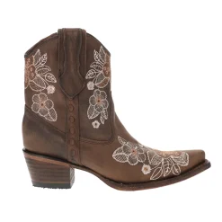 Floral Embroidered Snip Toe Cowboy Booties