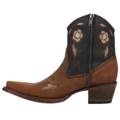 Floral Embroidered Snip Toe Cowboy Booties