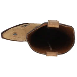 Floral Embroidered Tooled Inlay Snip Toe Cowboy Boots