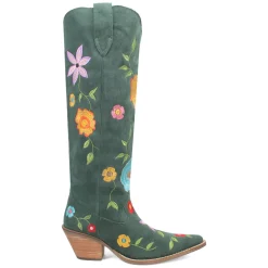 Flower Power Embroidered Floral Snip Toe Pull On Cowboy Boots
