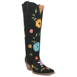 Flower Power Embroidered Floral Snip Toe Pull On Cowboy Boots