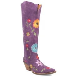 Flower Power Embroidered Floral Snip Toe Pull On Cowboy Boots