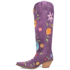 Flower Power Embroidered Floral Snip Toe Pull On Cowboy Boots