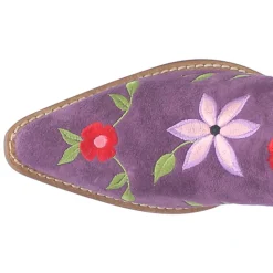 Flower Power Embroidered Floral Snip Toe Pull On Cowboy Boots