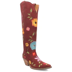 Flower Power Embroidered Floral Snip Toe Pull On Cowboy Boots