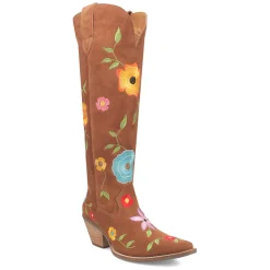 Flower Power Embroidered Floral Snip Toe Pull On Cowboy Boots