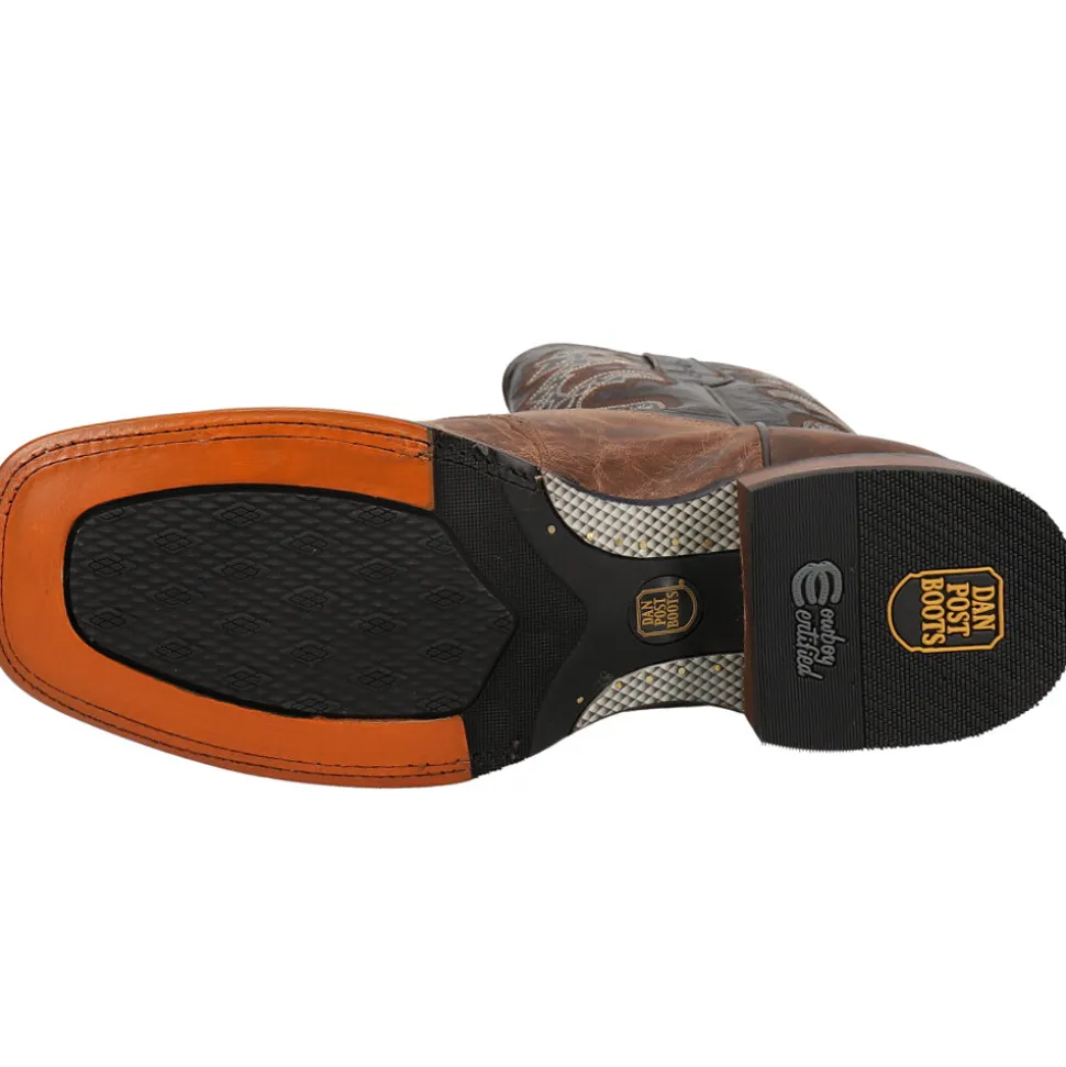 Franklin Embroidered Square Toe Pull On Cowboy Boots