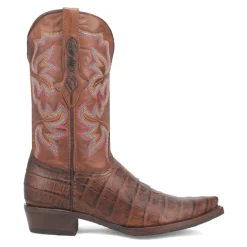 Gator Embroidered Alligator Print Snip Toe Pull On Cowboy Boots
