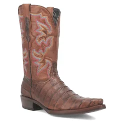 Gator Embroidered Alligator Print Snip Toe Pull On Cowboy Boots