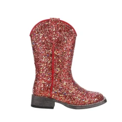 Glitter Galore Square Toe Pull On Cowboy Boots (Little Kid)
