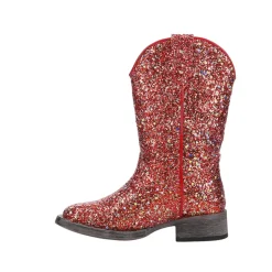 Glitter Galore Square Toe Pull On Cowboy Boots (Little Kid)