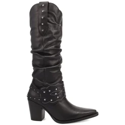Grit N' Grace Slouchy Studded Snip Toe Pull On Cowboy Boots