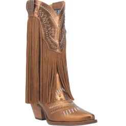 Gypsy Studded Fringe Metallic Snip Toe Cowboy Boots