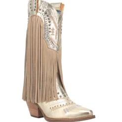 Gypsy Studded Fringe Metallic Snip Toe Cowboy Boots