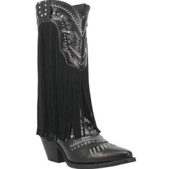 Gypsy Studded Fringe Metallic Snip Toe Cowboy Boots