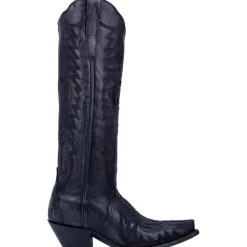 Hallie Tooled-Inlay Embroidery Snip Toe Cowboy Boots